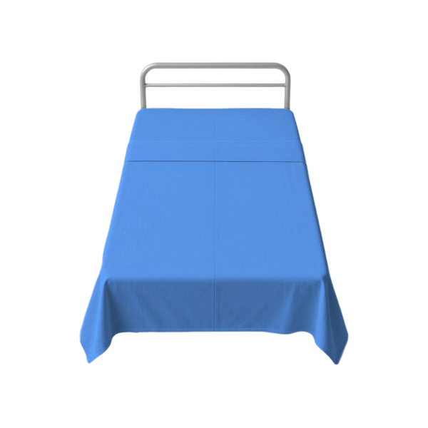Hospital bed sheet for patient comfort and healthcare linen management