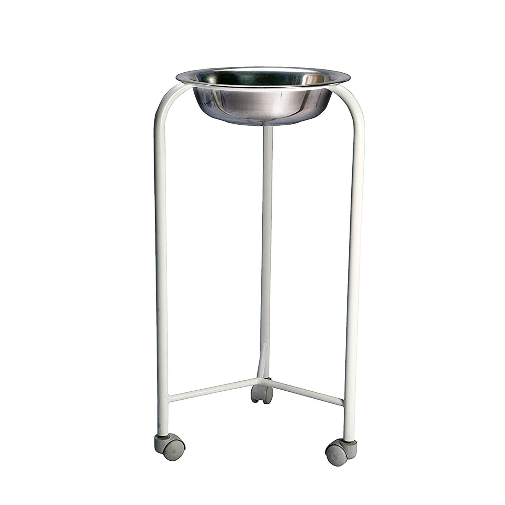 Stainless steel bowl stand for hospital surgical and medical utility applications