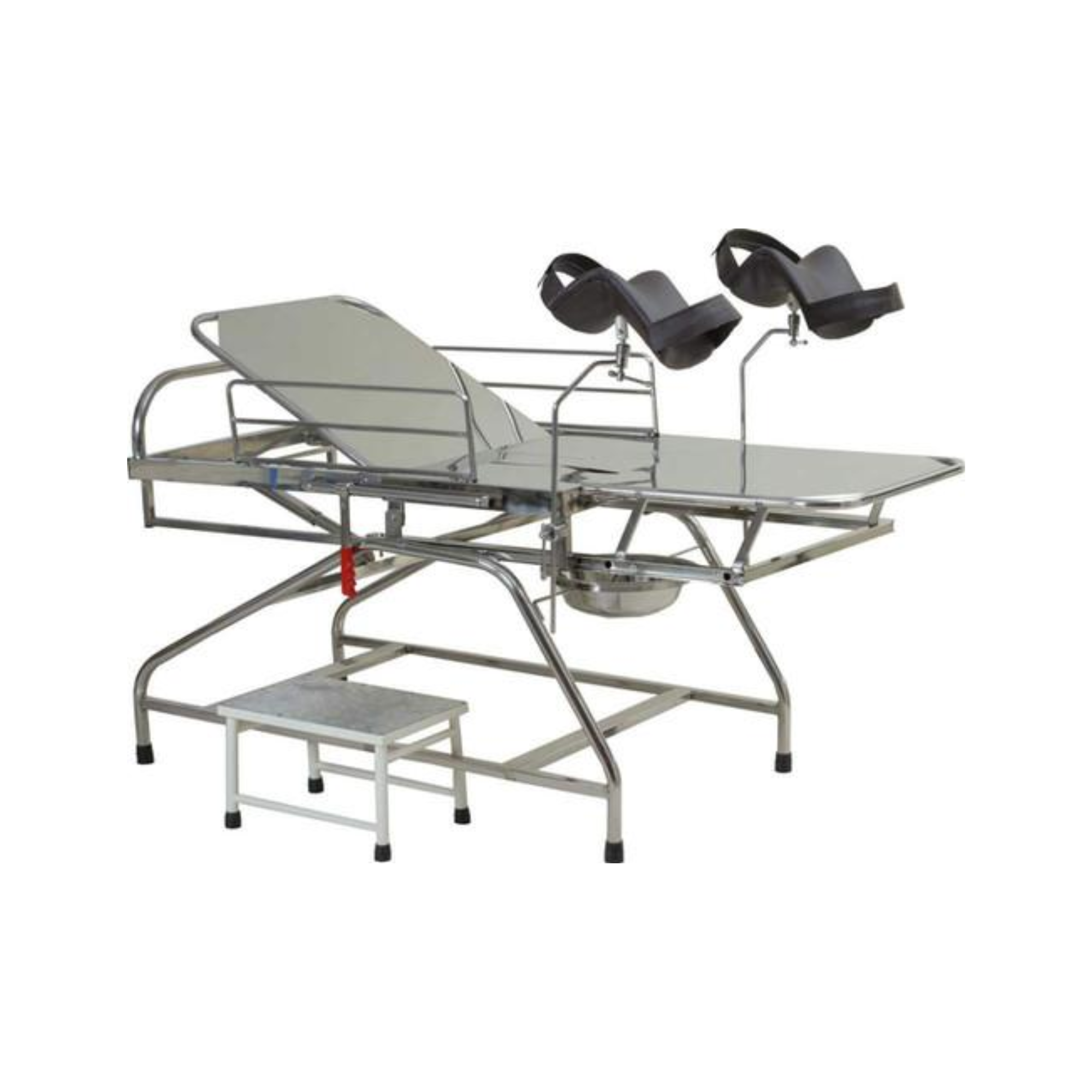 Hospital labour table with adjustable backrest for maternity and obstetric procedures