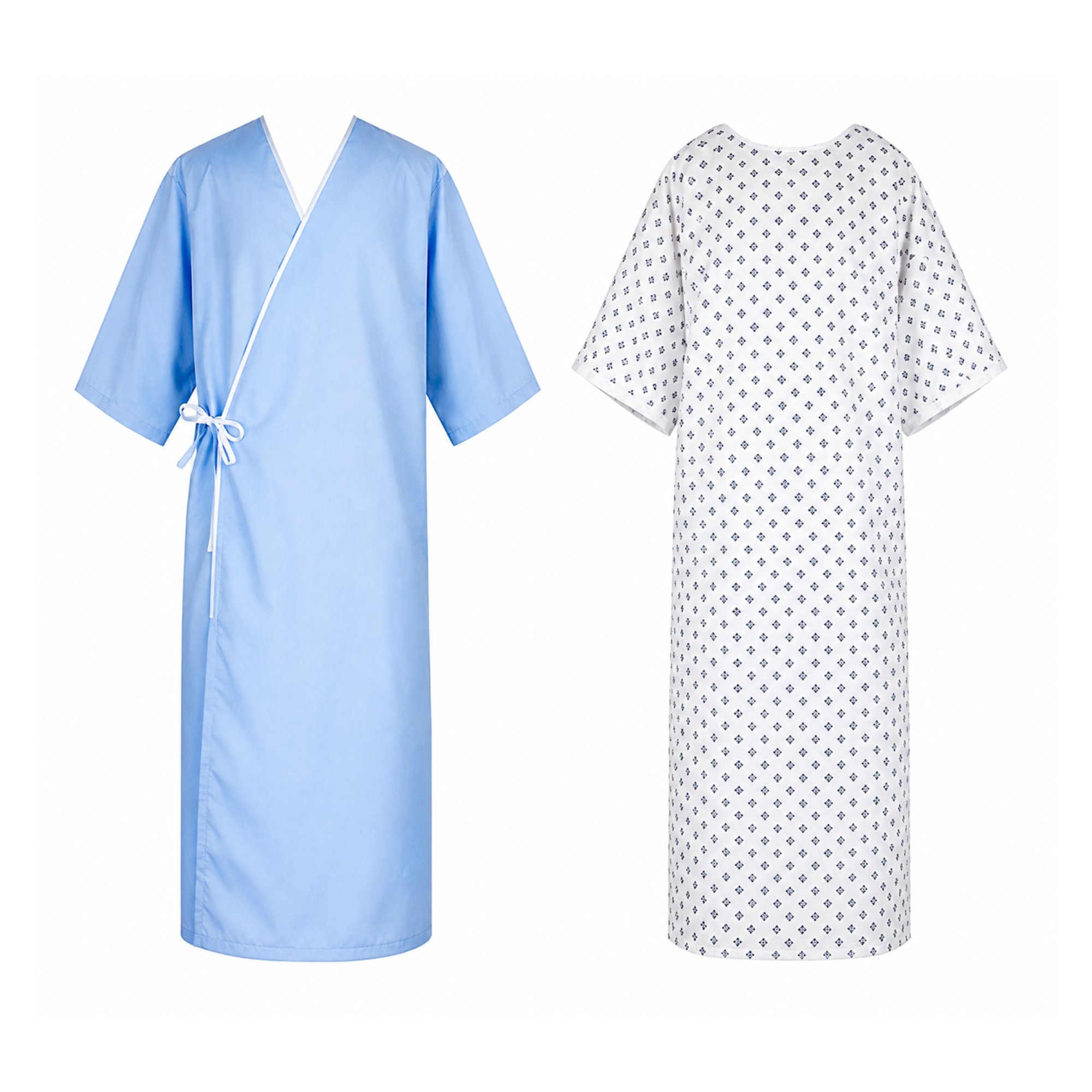 Hospital patient gown for comfortable medical care and healthcare patient wear