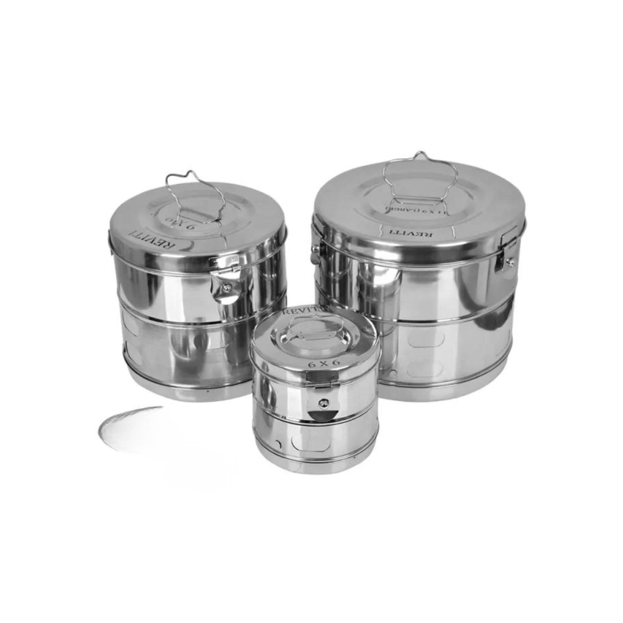 Stainless steel surgical drum for hospital sterilization and dressing material storage