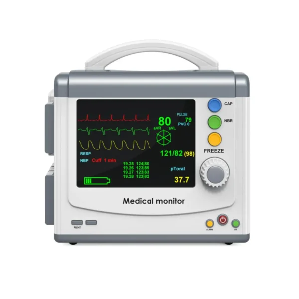 Three para patient monitor for ECG SPO2 and NIBP monitoring in hospitals and clinics